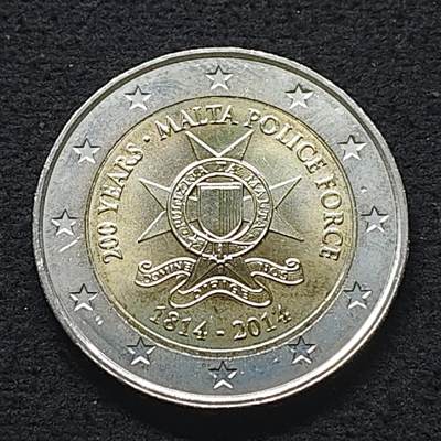 【全场包邮】纯粹捡漏拍490场（免费代拍第27场） - 马耳他2014年2欧元警察部队200周年双色纪念币