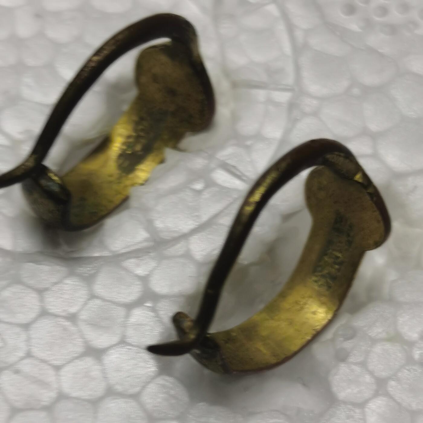 杂件专场92期 清末民国时期鎏金耳环一对，带款