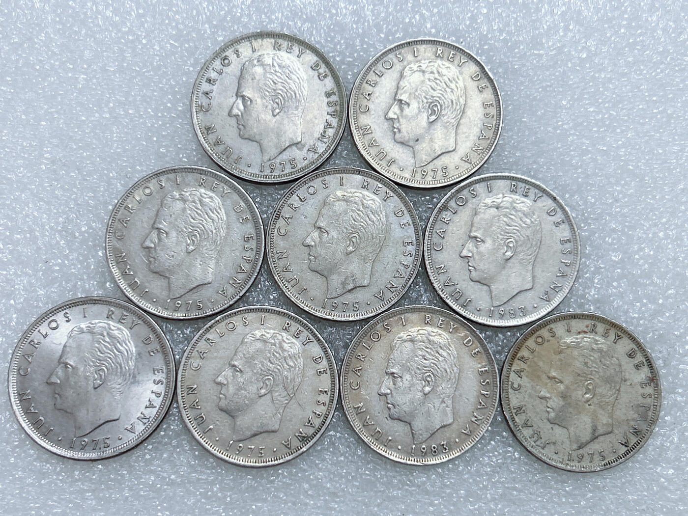 第一海外回流一元起拍收藏 散集专场  第285期 西班牙25比塞塔硬币 9枚