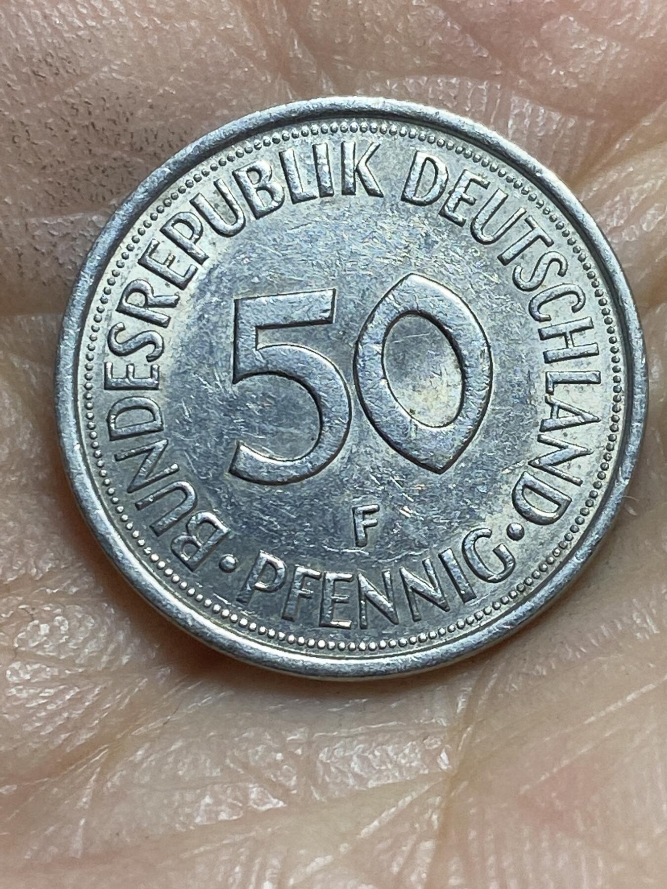 2026年第二场(总第一百七十一场）外国好品散币场(免佣金) 德国🇩🇪1974年50芬尼(F标，斯图加特造，光边版)