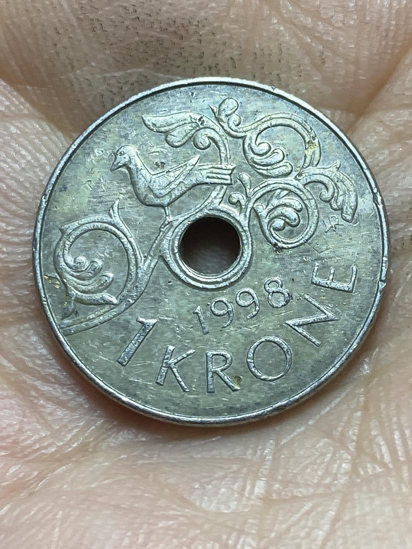 2026年第二场(总第一百七十一场）外国好品散币场(免佣金) 挪威🇳🇴1998年1克朗(哈拉尔五世时期)