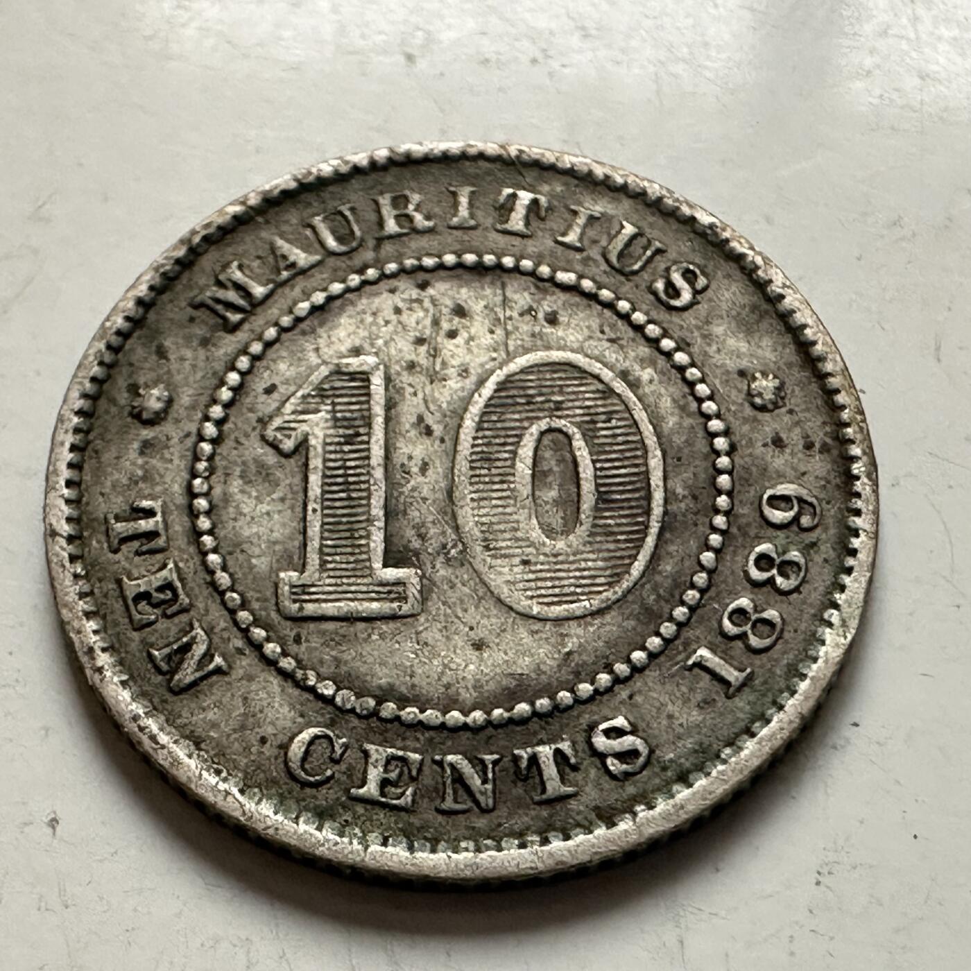🌹外币初藏🌹🐯2026年第1场  每周二四六晚8️⃣点 接代拍 英属毛里求斯1889年10分银币