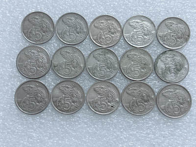 第一海外回流一元起拍收藏 散集专场  第285期 - 新西兰5分硬币 15枚