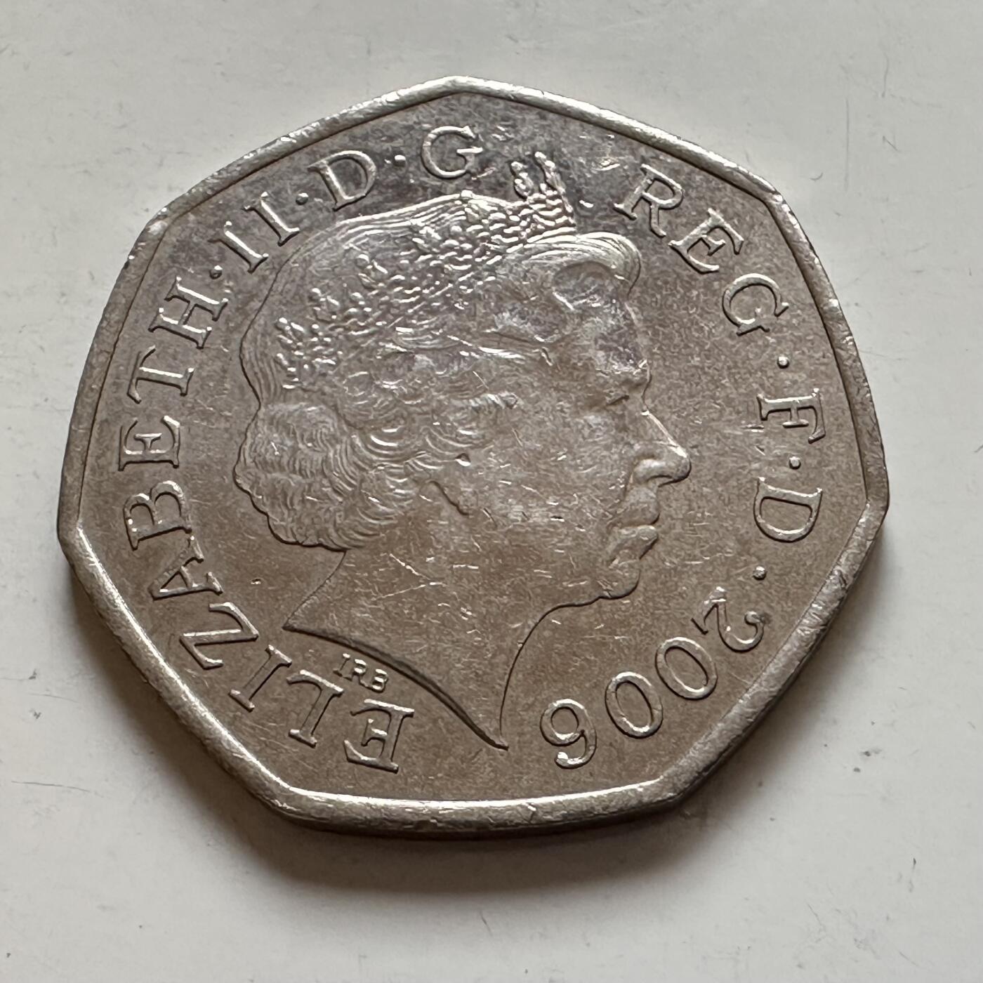 🌹外币初藏🌹🐯2026年第1场  每周二四六晚8️⃣点 接代拍 英国2006年50便士纪念币 a