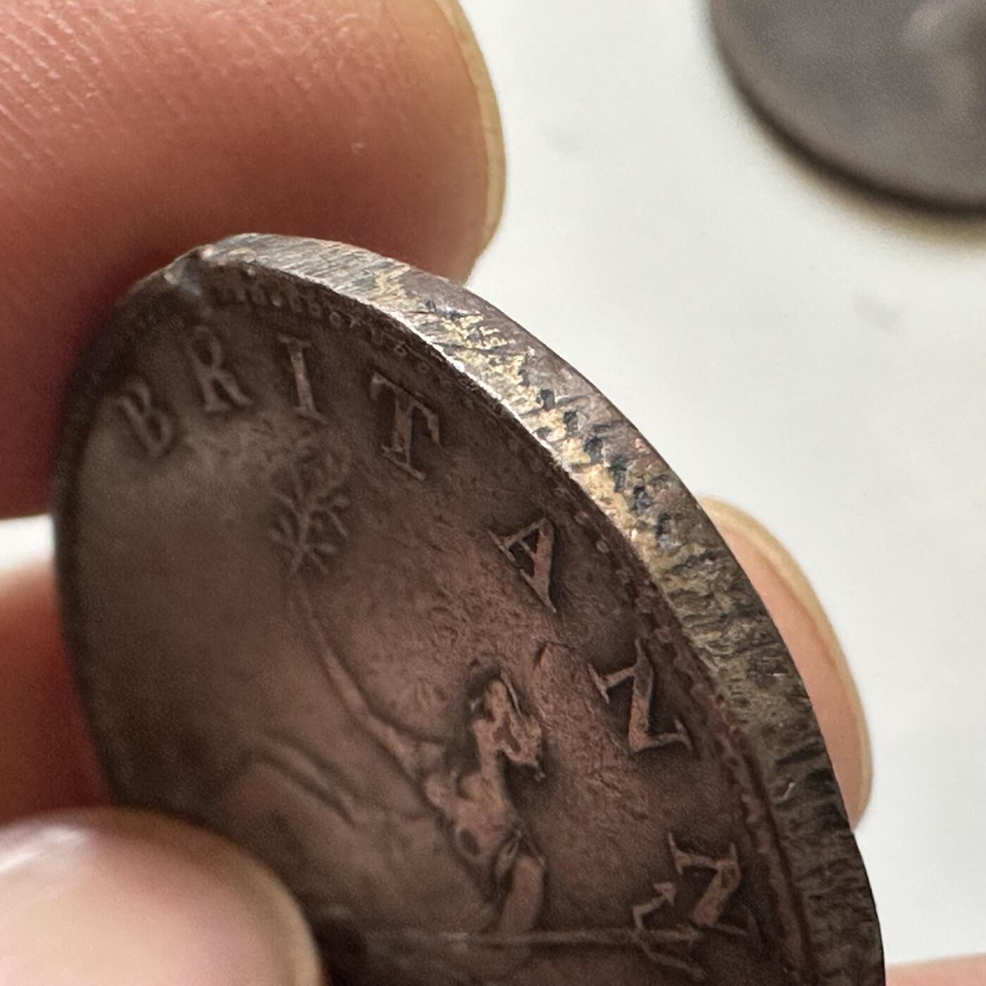 🌹外币初藏🌹🐯2026年第1场  每周二四六晚8️⃣点 接代拍 英国1807年乔治三世半便士 银包铜 细节几乎未磨损 以前应该是做把玩件装饰品的