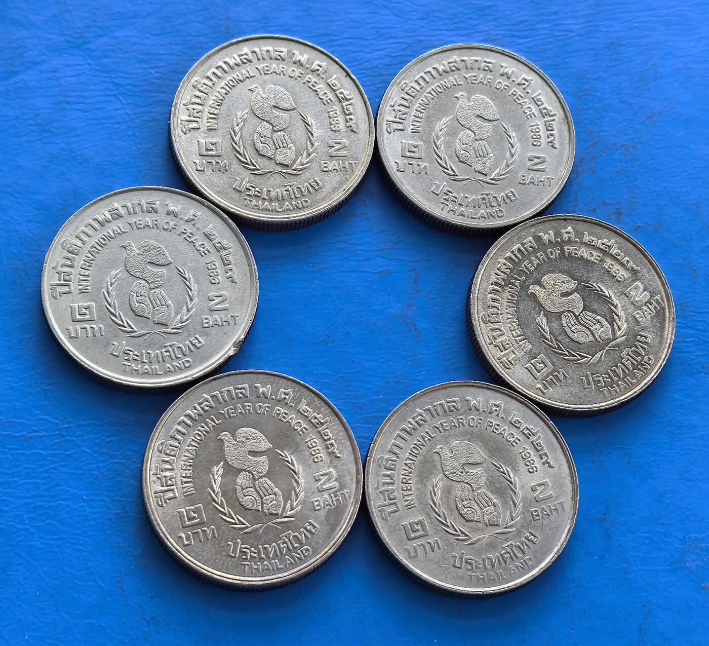 外国优质老铜币高银银币，周六九点倒数截拍，满百包邮，持续收拍 泰国纪念币6个