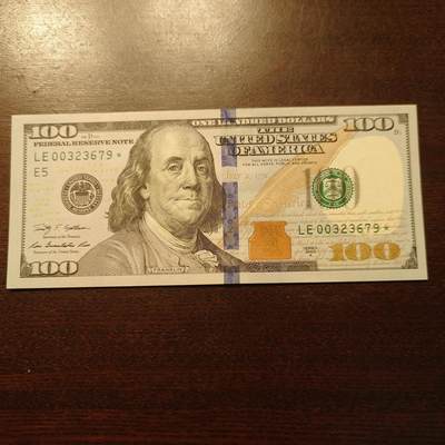 【新年二拍】世界钱币～微拍第223期暨2025年第63期  裸钞专场超低起拍 欢迎参与 - 2009年A美国100元 星补号全新绝品无4尾号3679