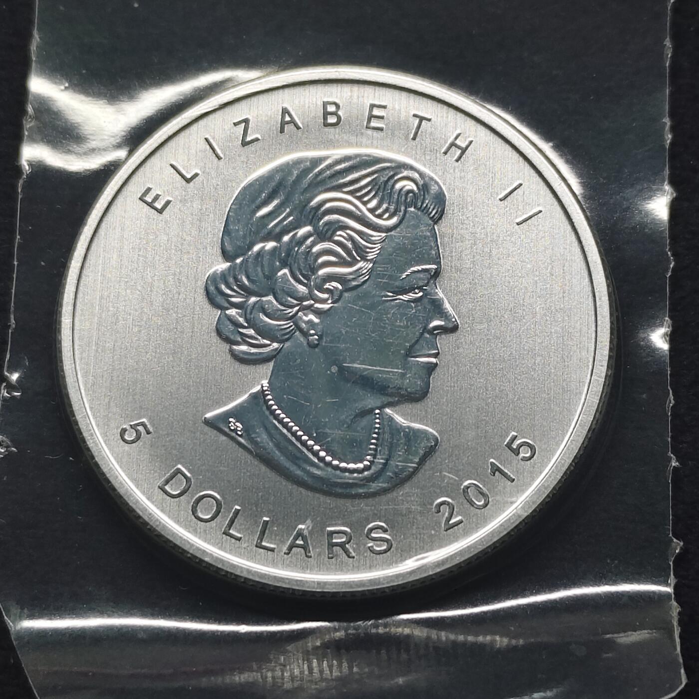 【全场包邮】纯粹捡漏拍491场（免费代拍第28场） 加拿大2015年5元招财进宝1盎司（38毫米31.1克）9999纯银币