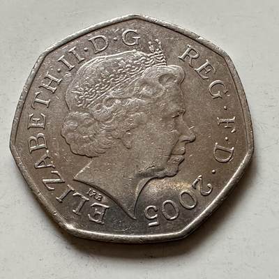 🌹外币初藏🌹🐯2026年第1场  每周二四六晚8️⃣点 接代拍 英国2005年50便士纪念币 a