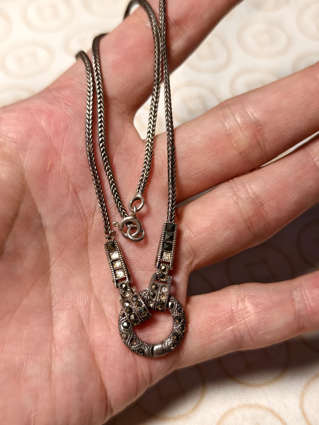 抚柳草堂-第五期章牌钱币（元旦欢庆场） 奖章勋章限时免佣 满百包邮 放漏专场 20世纪意大利银项链一条 打标925 长40cm左右 重10g品相如图