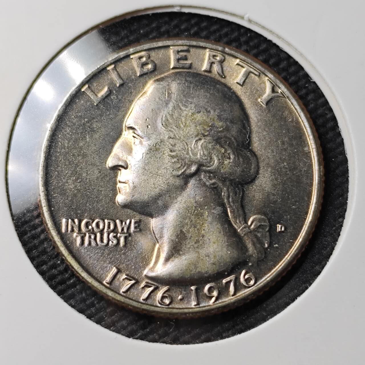 KK钱币收藏小铺 《套币 好品/批量散币专场》  2月预留时间 周末发货  1976美国25分建国200周年纪念币