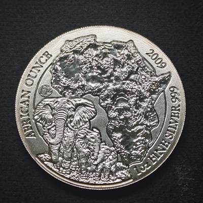 【全场包邮】纯粹捡漏拍491场（免费代拍第28场） - 卢旺达2018年50法郎辽阔非洲系列大象1盎司（40毫米31.1克）999纯银币