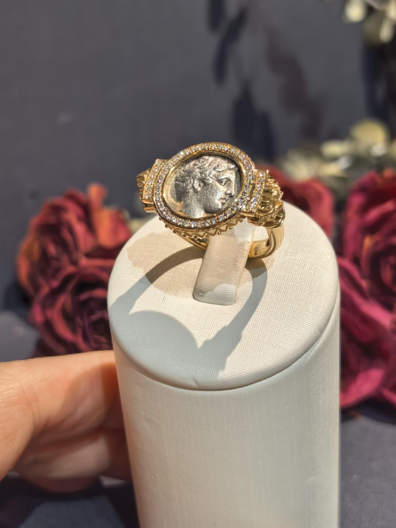 古希腊阿波罗古币戒指