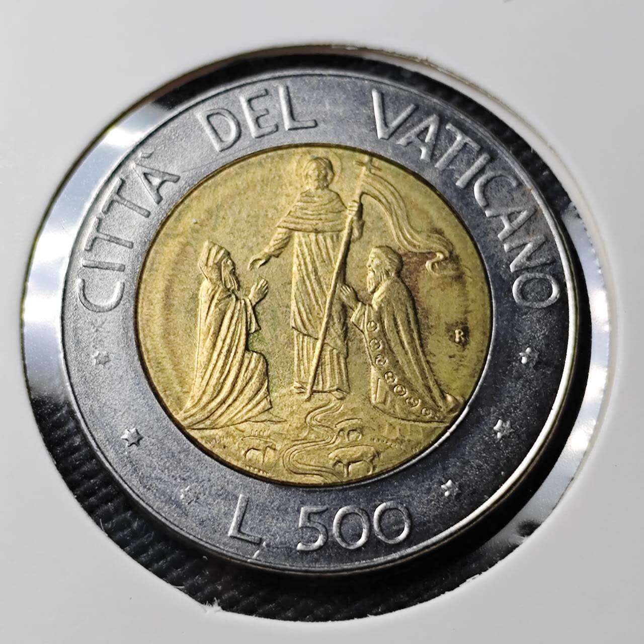 KK钱币收藏小铺 《套币 好品/批量散币专场》  2月预留时间 周末发货  梵蒂冈500里拉双色币 好品