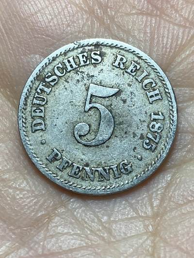 2026年第二场(总第一百七十一场）外国好品散币场(免佣金) - 稀少版本–德意志帝国1875年5芬尼(威廉一世时期，C标法兰克福造)