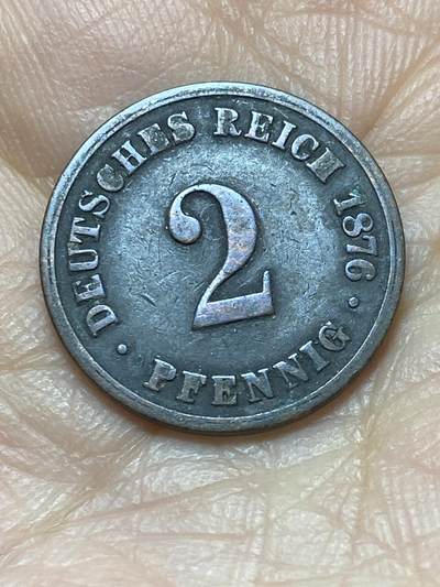 2026年第二场(总第一百七十一场）外国好品散币场(免佣金) - 稀少版别–德意志帝国1876年2芬尼(威廉一世时期，B标汉诺威造)