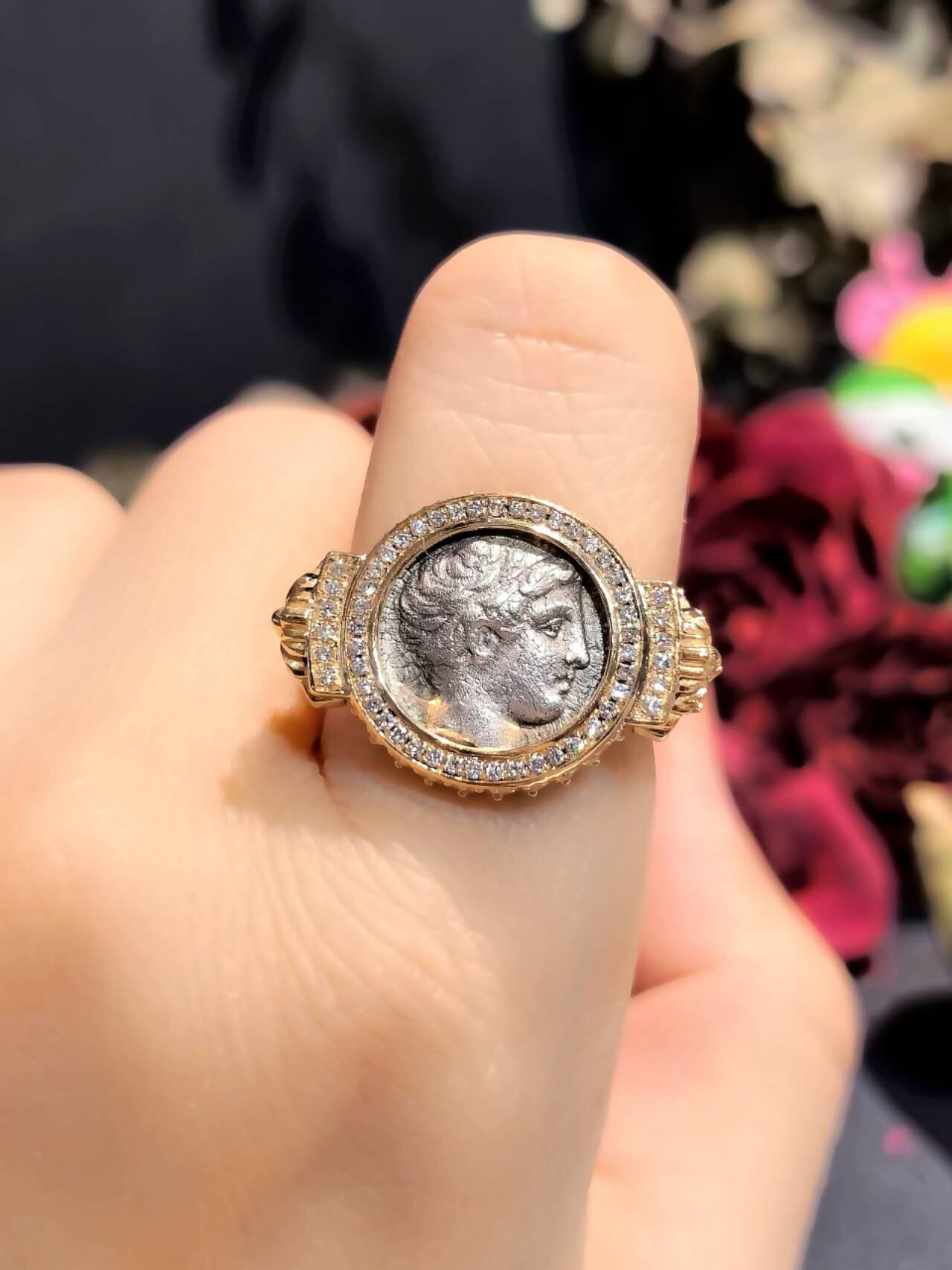 古希腊阿波罗古币戒指