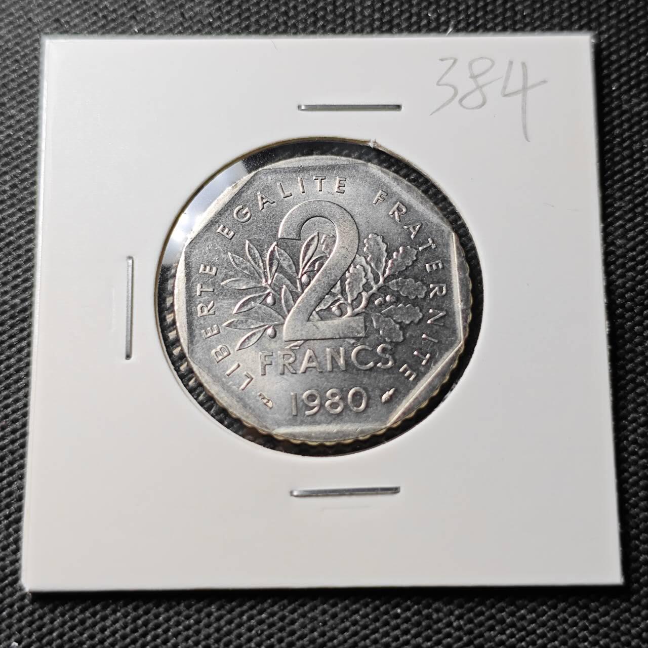 KK钱币收藏小铺 《套币 好品/批量散币专场》  2月预留时间 周末发货  1980法国2法郎 好品