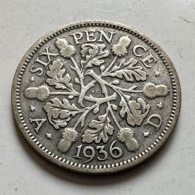 🌹外币初藏🌹🐯2026年第1场  每周二四六晚8️⃣点 接代拍 - 英国1936年六便士银币