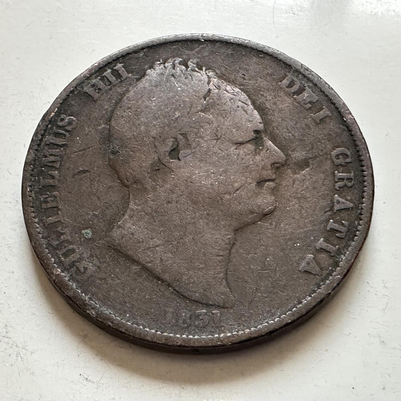 🌹外币初藏🌹🐯2026年第1场  每周二四六晚8️⃣点 接代拍 英国1831年威廉四世一便士 大铜币 b