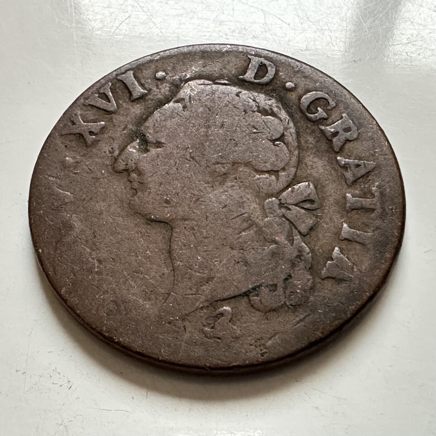 🌹外币初藏🌹🐯2026年第1场  每周二四六晚8️⃣点 接代拍 法国1791年路易十六 一索尔铜币 29毫米