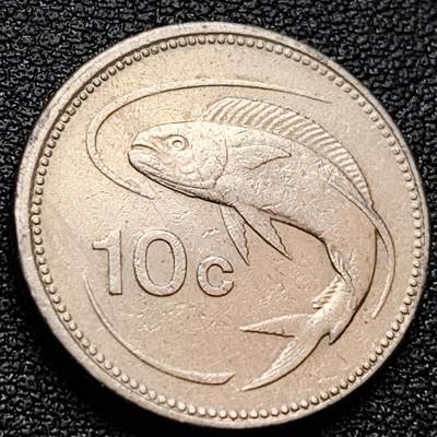 泉币菌-第157场-跨年欢乐场（特修改截拍时间为23:30分） - 鱼 马耳他1986年10分銅镍硬币 21.78毫米 5.0克 铜钱纪念币