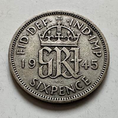 🌹外币初藏🌹🐯2026年第1场  每周二四六晚8️⃣点 接代拍 - 英国1945年六便士银币