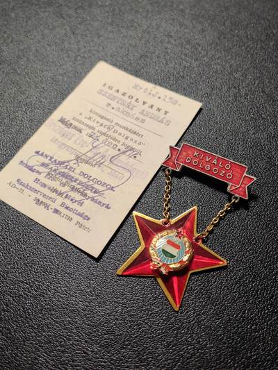 靖甫拍卖新拍第一场 - 匈牙利劳动优秀证章带证