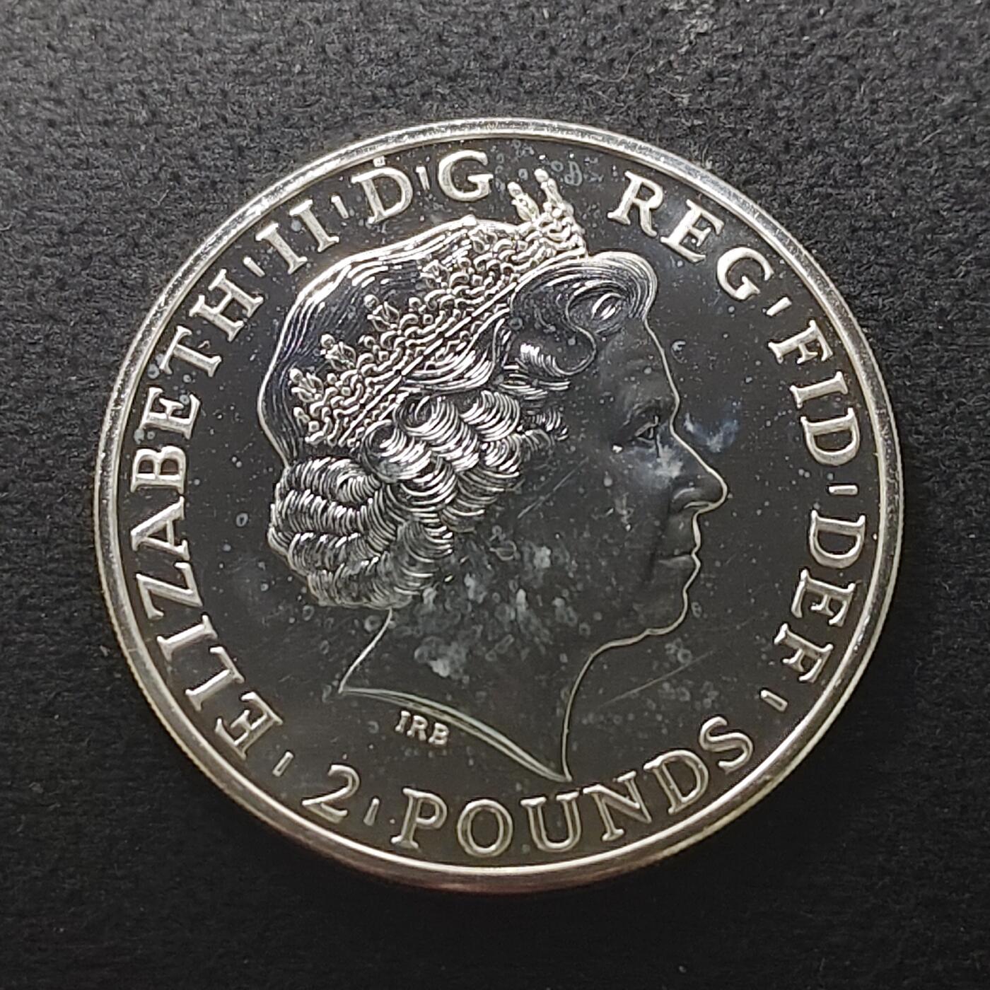 【全场包邮】纯粹捡漏拍491场（免费代拍第28场） 英国2015年2镑生肖羊年1盎司（38.61毫米31.21克）纪念银币