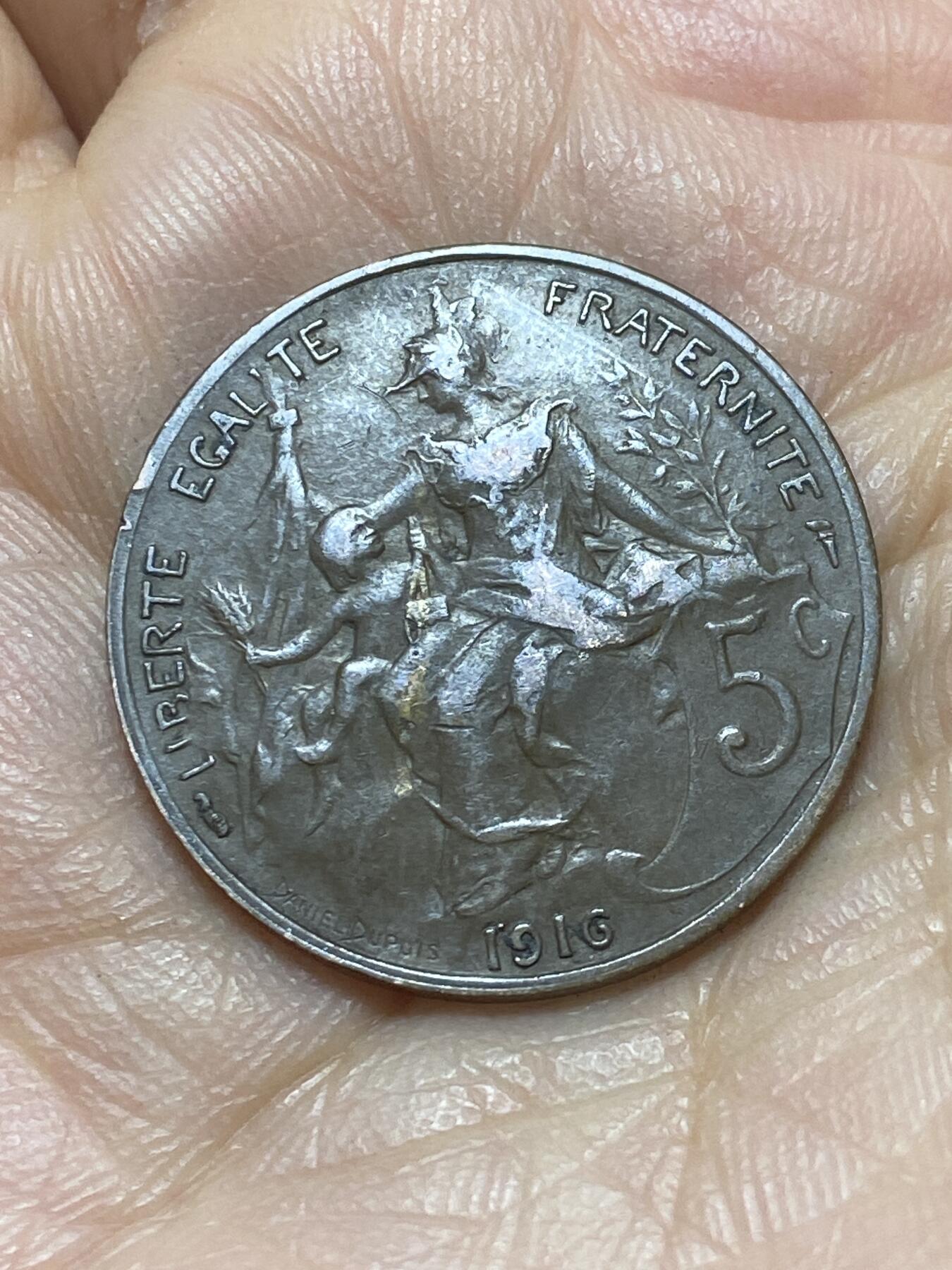 2026年第二场(总第一百七十一场）外国好品散币场(免佣金) 通货好品–法兰西第三共和国1916年5生丁