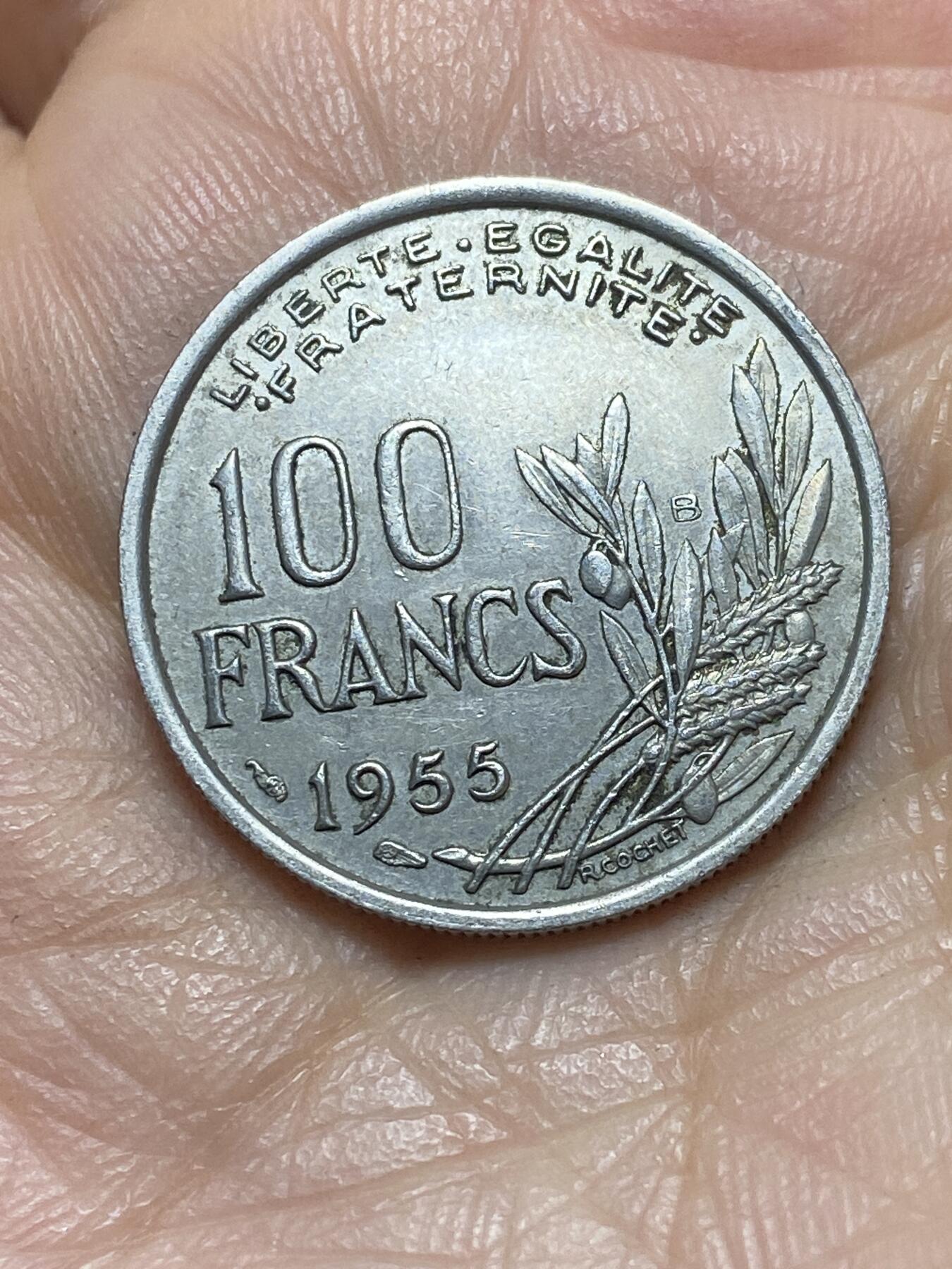 2026年第二场(总第一百七十一场）外国好品散币场(免佣金) 法兰西第四共和国1955年100法郎(B标，博蒙莱罗热造)