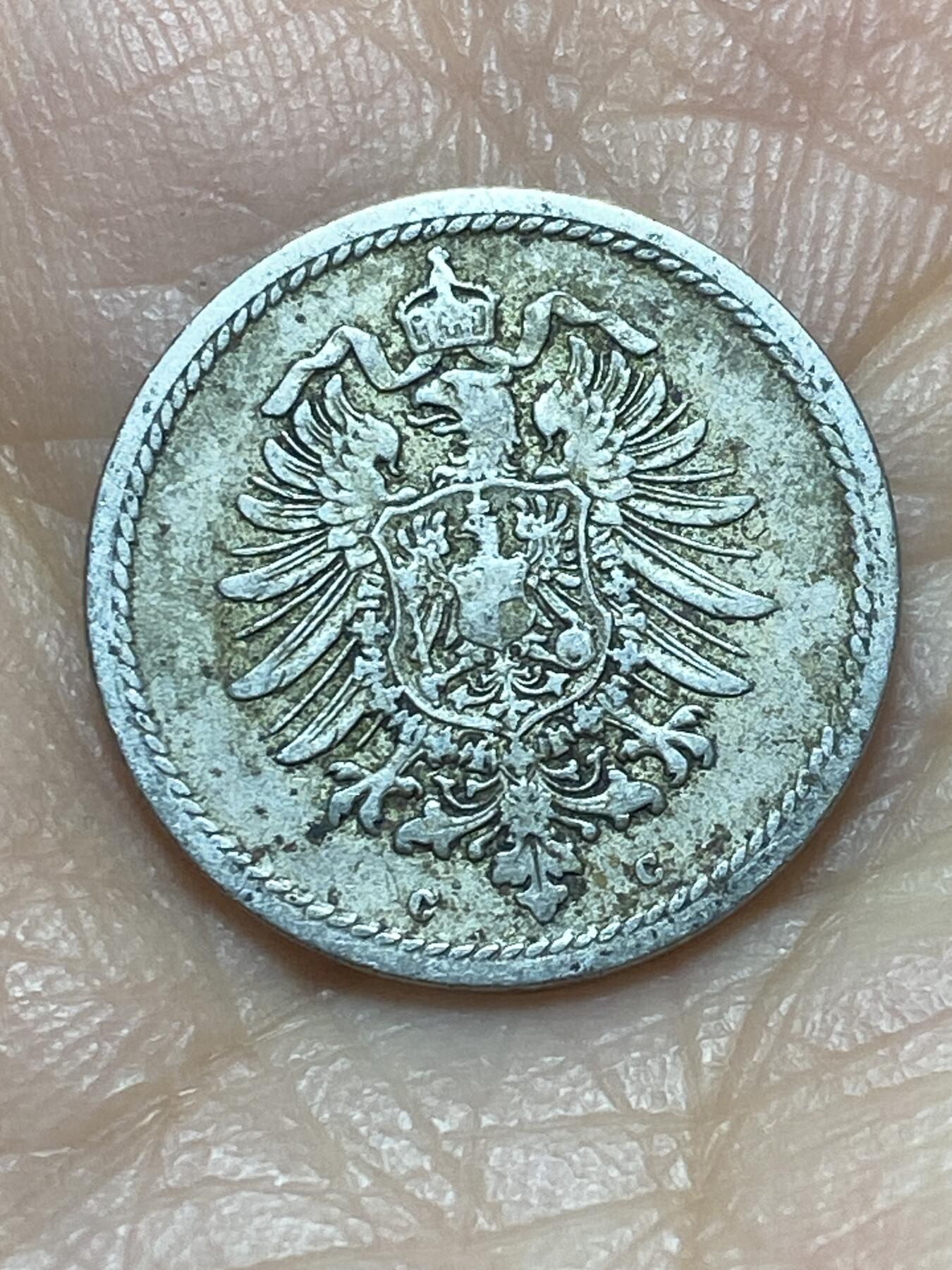 2026年第二场(总第一百七十一场）外国好品散币场(免佣金) 稀少版本–德意志帝国1875年5芬尼(威廉一世时期，C标法兰克福造)