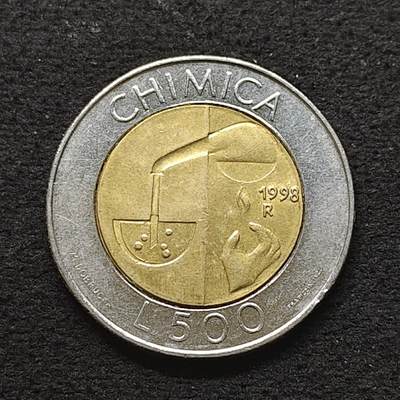 【全场包邮】纯粹捡漏拍490场（免费代拍第27场） - 圣马力诺1998年500里拉火种系列双色纪念币-化学