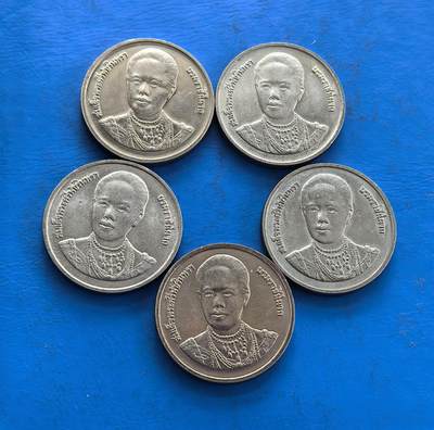 外国优质老铜币高银银币，周六九点倒数截拍，满百包邮，持续收拍 - 泰国纪念币5个