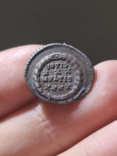 典藏美品！古罗马帝国君士坦丁王朝君士坦提乌斯二世西利克银币337-361AC，币面铭文清晰，罕见无裂