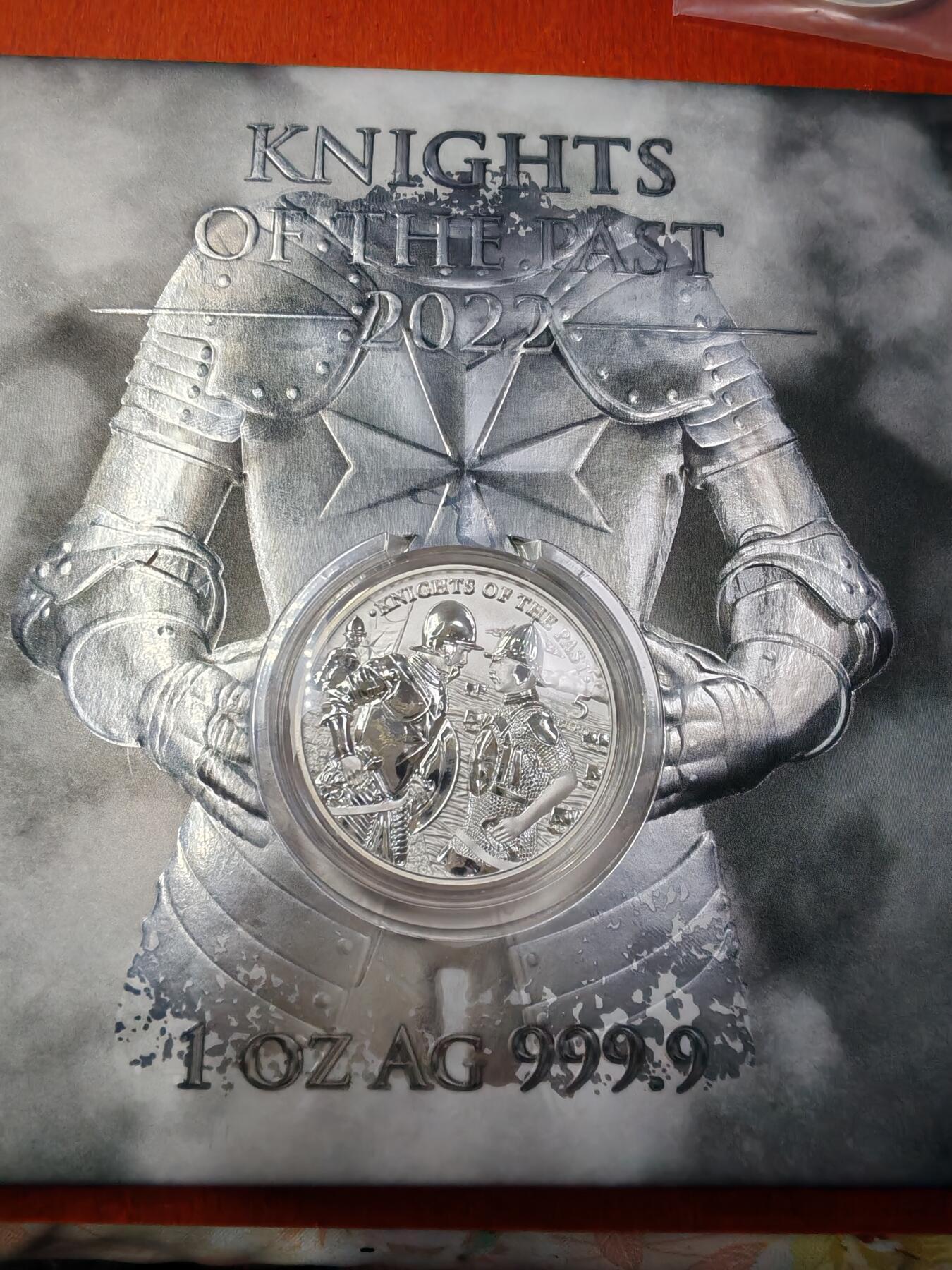 长老汇蛇年精选第九十场拍卖  2022马耳他过去的武士5欧元1盎司银币，卡装，1.5万枚