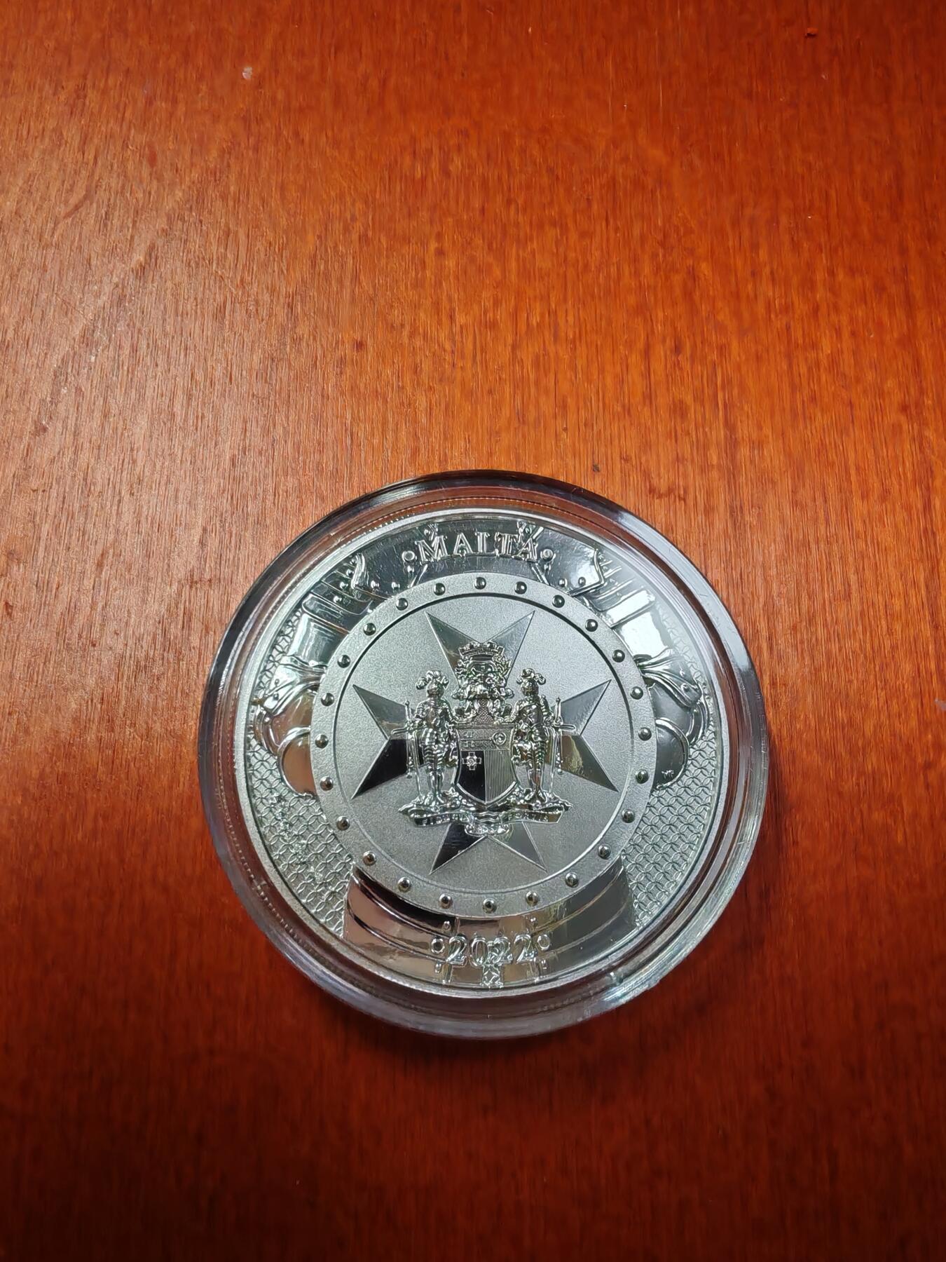 长老汇蛇年精选第九十场拍卖  2022马耳他过去的武士5欧元1盎司银币，卡装，1.5万枚