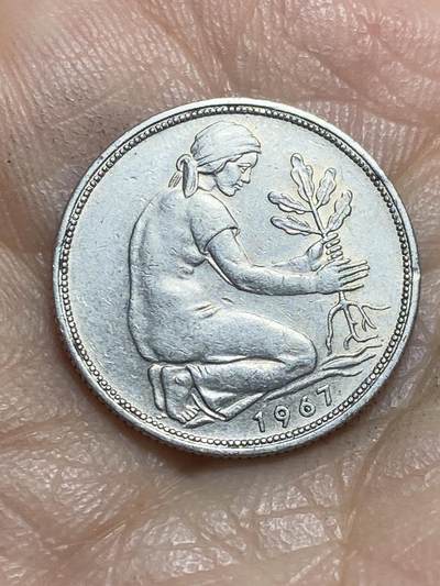 2026年第二场(总第一百七十一场）外国好品散币场(免佣金) - 德国🇩🇪1967年50芬尼(D标，慕尼黑造，齿边版)