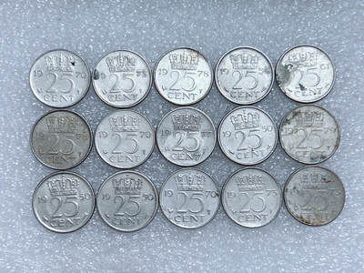 第一海外回流一元起拍收藏 散集专场  第285期 - 荷兰25分硬币 15枚