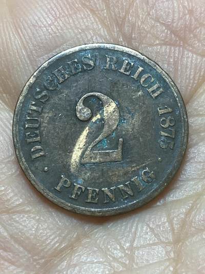 2026年第二场(总第一百七十一场）外国好品散币场(免佣金) - 德意志帝国1875年2芬尼(威廉一世时期，C标法兰克福造)