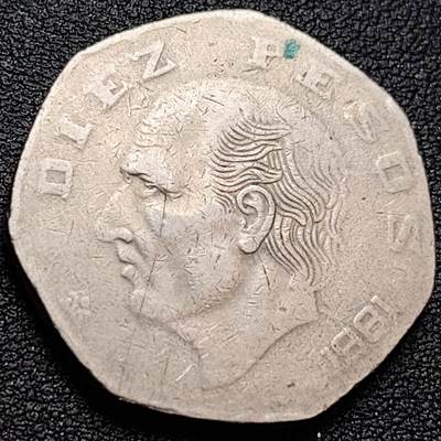 泉币菌-第158场-元旦欢乐场，开年第一场，新年快乐！（特修改截拍时间为23:30分） - 墨西哥1981年10比索 30.6mm 美洲硬币  