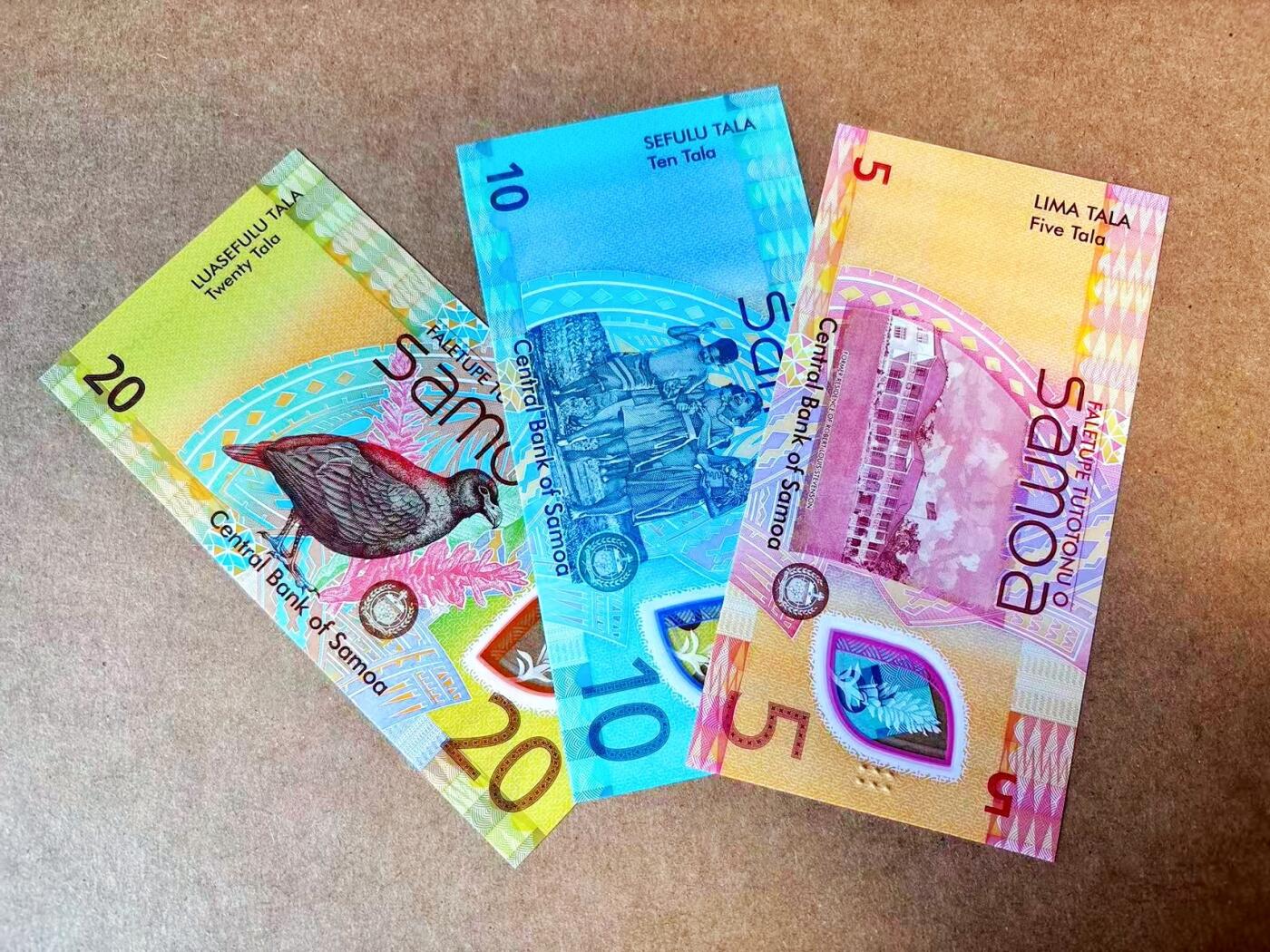 【Blue Auction】世界纸币精拍第770期——18级TOP拍卖/信誉/品质/专业/高效💫 【一组3张首发冠无47千位小号同号】萨摩亚 新版5-10-20塔拉 全新UNC