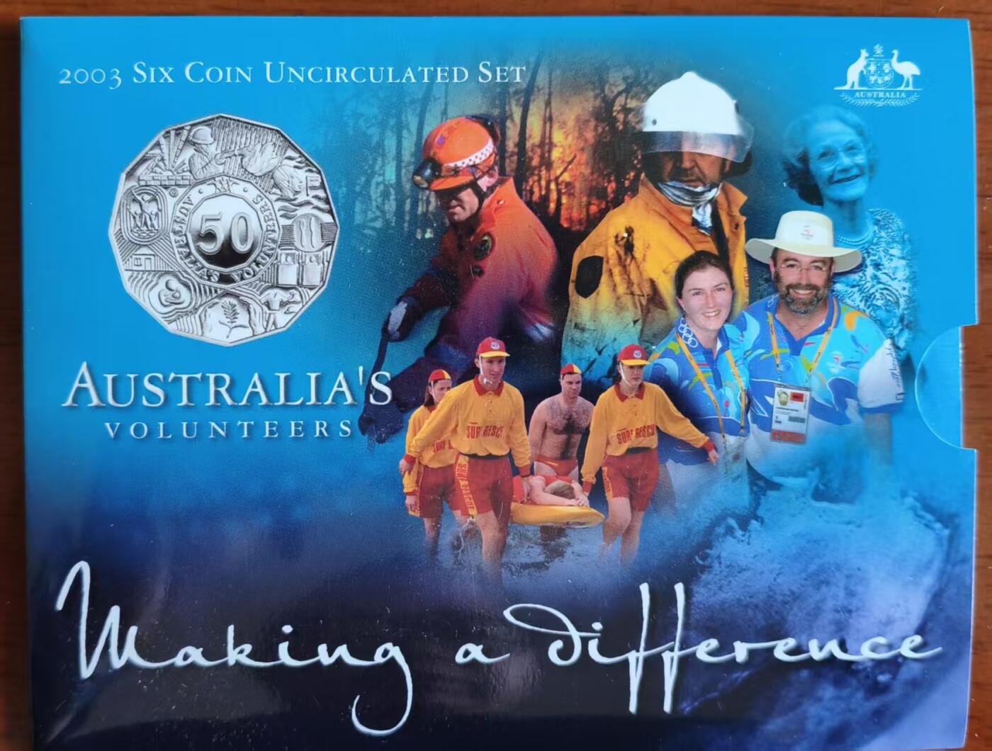 ❤️【币观天下】❤️ 第337期钱币拍卖- 2026.1.2周五晚上6点半场-长期征集拍品 澳大利亚2003年澳大利亚志愿者MS 20分/50分和1元都是为志愿者特别发行