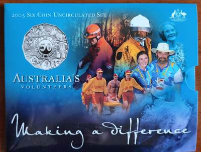 ❤️【币观天下】❤️ 第337期钱币拍卖- 2026.1.2周五晚上6点半场-长期征集拍品 - 澳大利亚2003年澳大利亚志愿者MS 20分/50分和1元都是为志愿者特别发行