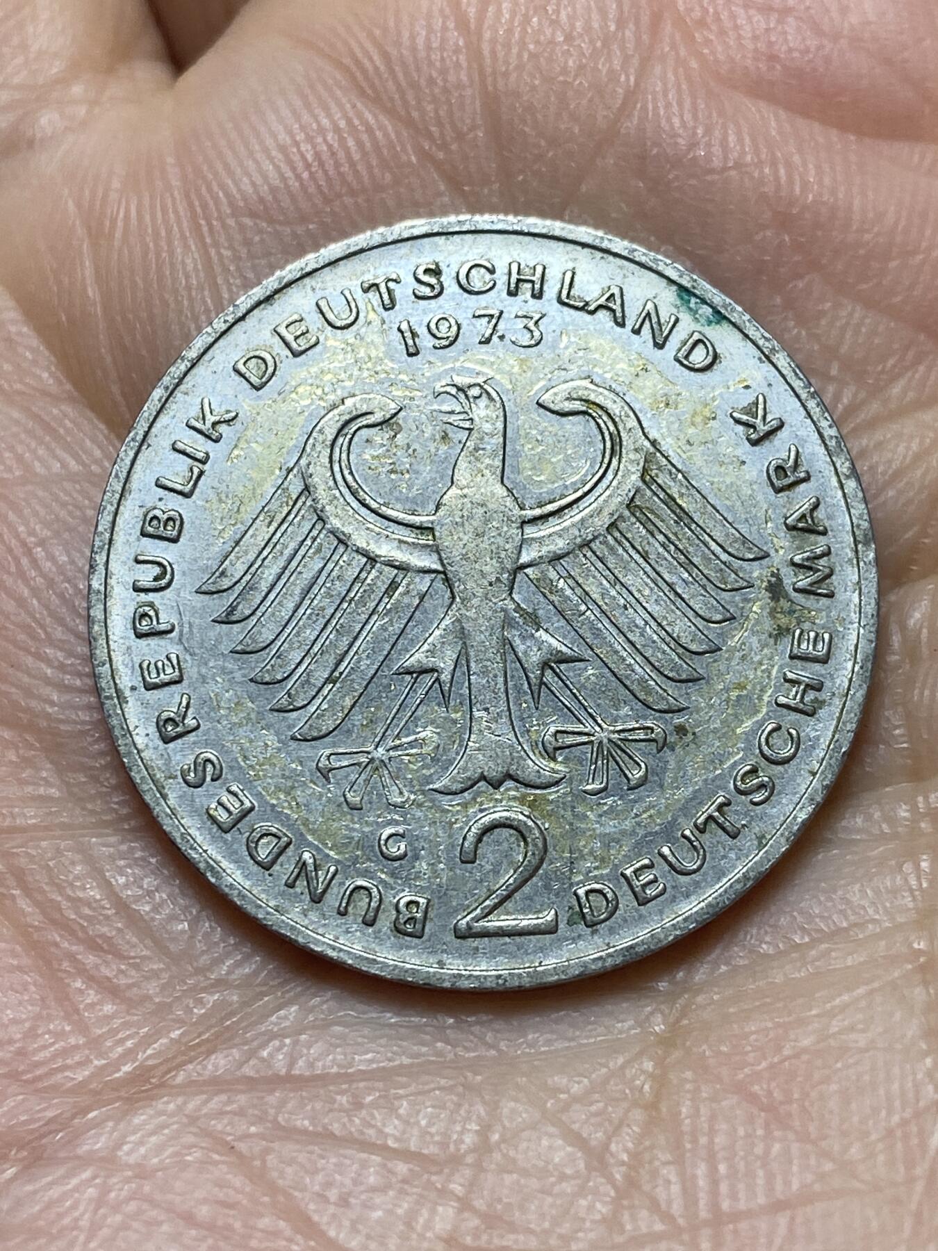 2026年第二场(总第一百七十一场）外国好品散币场(免佣金) 德国🇩🇪1973年2德国马克(G标，卡尔斯鲁厄造)