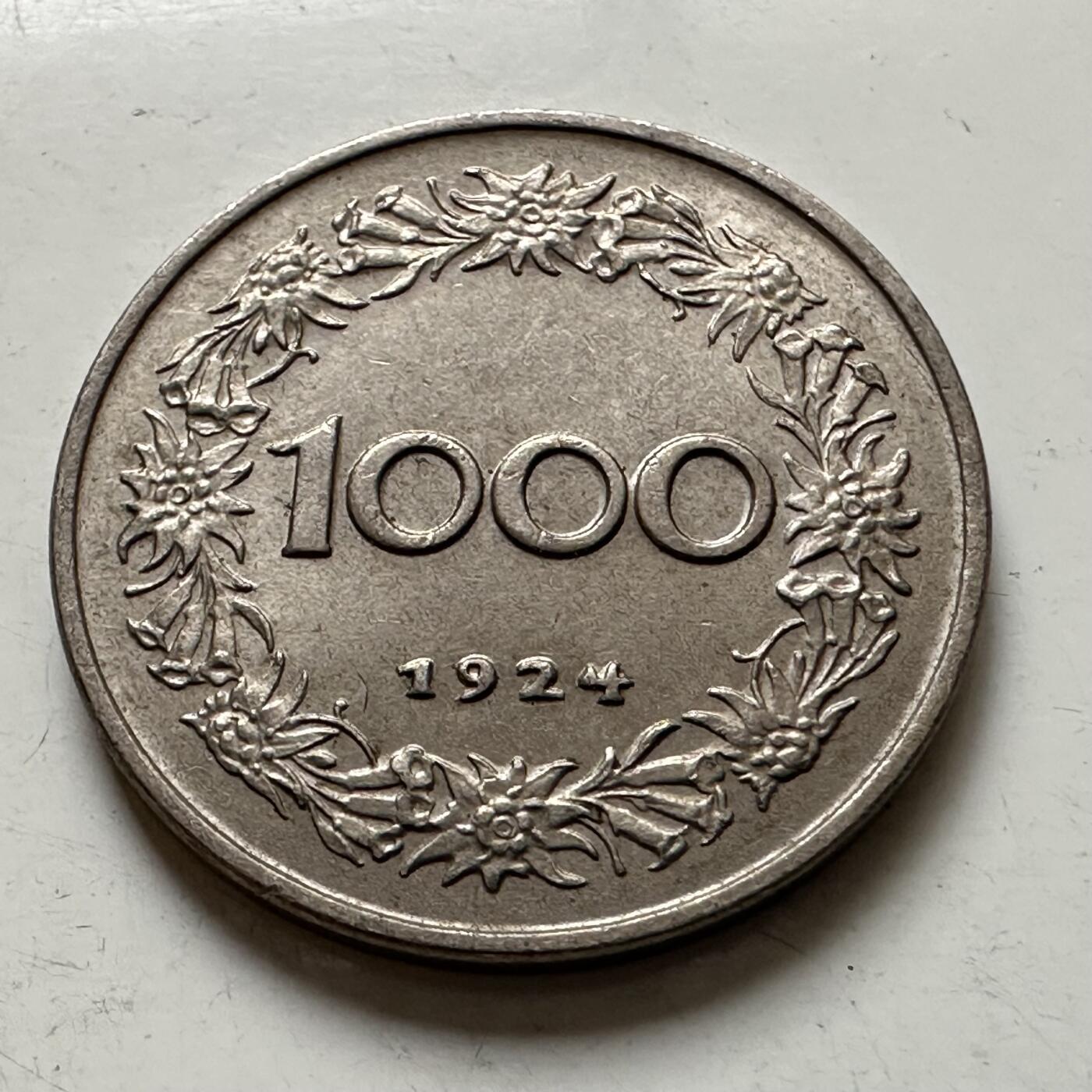 🌹外币初藏🌹🐯2026年第1场  每周二四六晚8️⃣点 接代拍 奥地利1924年1000克朗