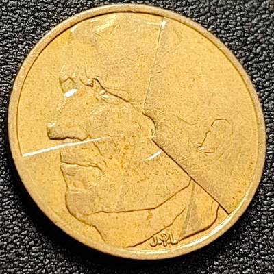 泉币菌-第157场-跨年欢乐场（特修改截拍时间为23:30分） - 分裂的人格 比利时5法郎 铜币 异形币 24mm