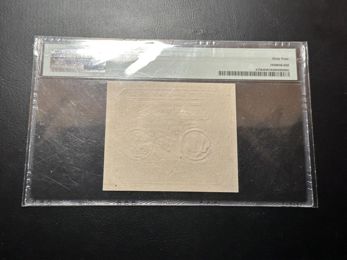 九十九场（喜迎元旦） 法国1793年50sols，200多年前的纸币！ pmg64，多数低分，unc很少见！甚至200年前的纸币都有水印！