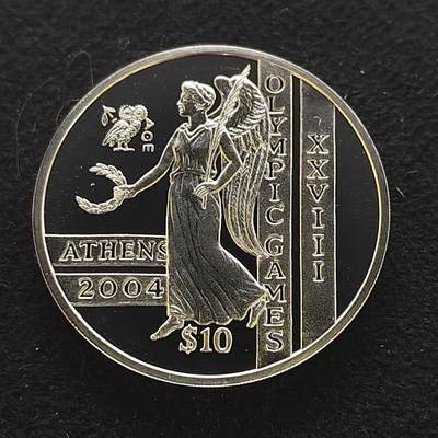 【全场包邮】纯粹捡漏拍491场（免费代拍第28场） - 塞拉利昂2003年10元雅典奥运会精制克朗型（38.61毫米28.28克）纪念银币