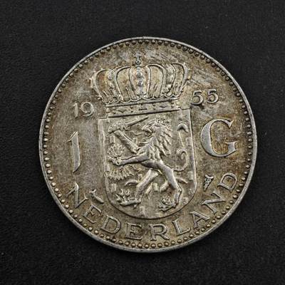 【淘币小摊】实时拍第八百三十八拍   散币银币场   满百包邮可预留二周 每周一统一发货   - 荷兰1955年1盾银币参考银价92